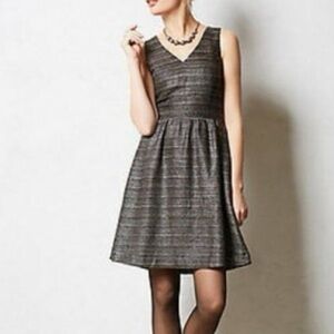 Anthropologie Moulinette Soeurs Black Glissade Sleeveless Fit & Flare Dress